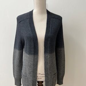 Theory FREYSA LEUNA cardigan, charcoal/lighter gray ombré,alpaca/silk, sizeM,EUC